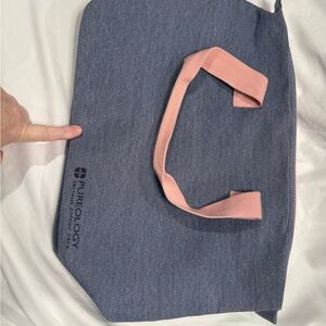 Pureology Jean Blue Tote with Pink Strap